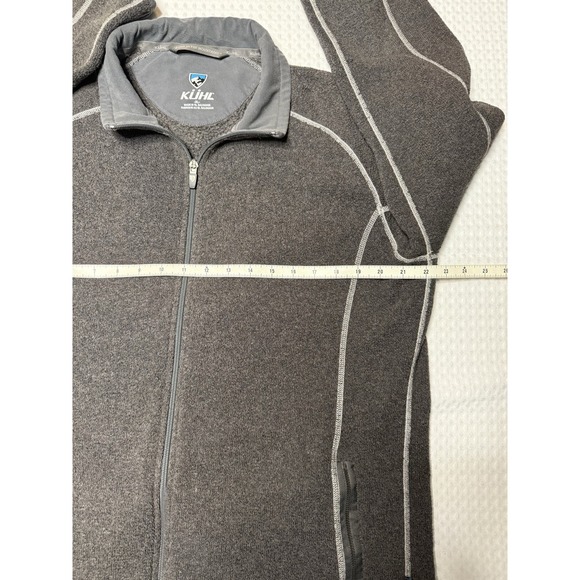 Kuhl Alfpaca Fleece Jacket Mens XL Gray Heather Outdoor Warm Thumb Full Zip - Picture 8 of 9